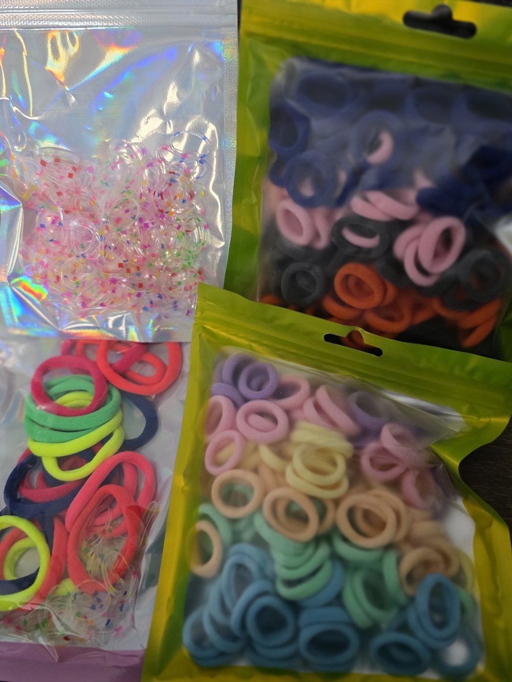 Assorted Kids Hair Elastics Pack  Pastel & Bright Multi-Color Bands